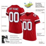 Personalized Red White-Black Mesh Authentic Football Jersey