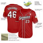 Personalized Red White-Black Mesh Authentic Throwback Baseball Jersey Team Custom Name and Number