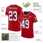 Personalized Red White-Black Mesh Authentic Throwback Football Jersey