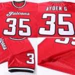Personalized Red White-Black Mesh Authentic Throwback Football Jersey Team Custom Name and Number