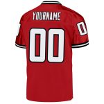 Personalized Red White-Black Mesh Authentic Throwback Football Jersey Team Custom Name and Number