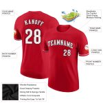 Personalized Red White-Black Performance T-Shirt