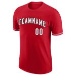 Personalized Red White-Black Performance T-Shirt