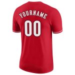 Personalized Red White-Black Performance T-Shirt