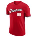 Personalized Red White-Black Performance T-Shirt Team Custom Name and Number