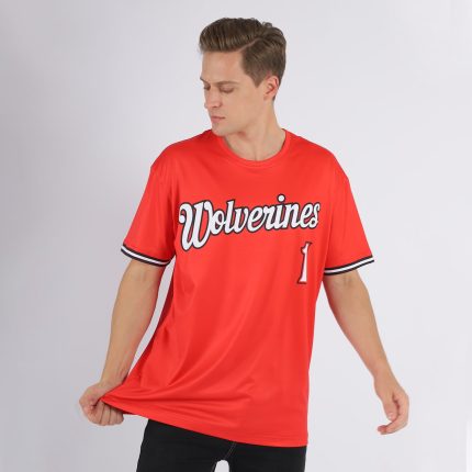 Personalized Red White-Black Performance T-Shirt Team Custom Name and Number
