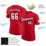 Personalized Red White-Black Performance T-Shirt Team Custom Name and Number