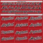 Personalized Red White-Black Pinstripe Authentic Split Fashion Baseball Jersey Team Custom Name and Number