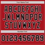 Personalized Red White-Black Pinstripe Authentic Split Fashion Baseball Jersey Team Custom Name and Number