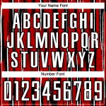 Personalized Red White-Black Pinstripe Sublimation Soccer Uniform Jersey Team Custom Name and Number
