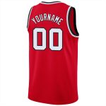 Personalized Red White-Black Round Neck Rib-Knit Basketball Jersey Team Custom Name and Number