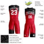 Personalized Red White-Black Round Neck Sublimation Basketball Suit Jersey Team Custom Name and Number