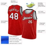 Personalized Red White-Black Rounded Zig Zag Lines Authentic City Edition Basketball Jersey Team Custom Name and Number