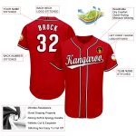 Personalized Red White-Black Softball Jersey