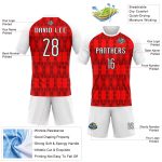 Personalized Red White-Black Splash Sublimation Volleyball Uniform Jersey Team Custom Name and Number