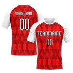 Personalized Red White-Black Splash Sublimation Volleyball Uniform Jersey Team Custom Name and Number