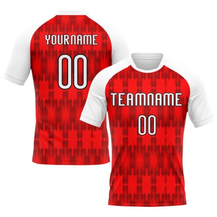 Personalized Red White-Black Splash Sublimation Volleyball Uniform Jersey Team Custom Name and Number