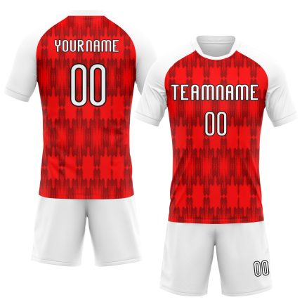 Personalized Red White-Black Splash Sublimation Volleyball Uniform Jersey Team Custom Name and Number