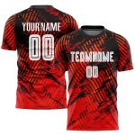 Personalized Red White-Black Sublimation Soccer Uniform Jersey
