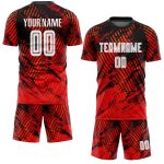 Personalized Red White-Black Sublimation Soccer Uniform Jersey