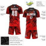 Personalized Red White-Black Sublimation Soccer Uniform Jersey