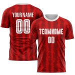 Personalized Red White-Black Sublimation Soccer Uniform Jersey Team Custom Name and Number