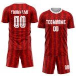Personalized Red White-Black Sublimation Soccer Uniform Jersey Team Custom Name and Number