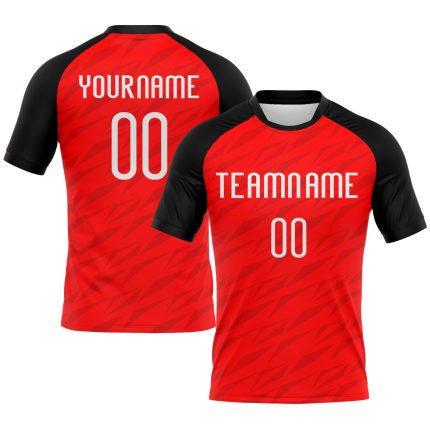 Personalized Red White-Black Sublimation Volleyball Uniform Jersey Team Custom Name and Number