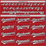 Personalized Red White-Black Two-Button Unisex Softball Jersey Team Custom Name and Number