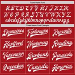 Personalized Red White Bomber Full-Snap Varsity Letterman Jacket Team Custom Name and Number