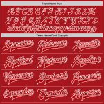 Personalized Red White Bomber Full-Snap Varsity Letterman Two Tone Jacket Team Custom Name and Number