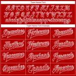 Personalized Red White Christmas 3D Bomber Full-Snap Varsity Letterman Jacket