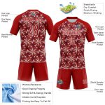 Personalized Red White Geometric Shape Sublimation Volleyball Uniform Jersey