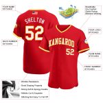Personalized Red White-Gold Authentic American Flag Fashion Baseball Jersey Team Custom Name and Number