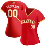 Personalized Red White-Gold Authentic American Flag Fashion Baseball Jersey Team Custom Name and Number