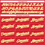 Personalized Red White-Gold Authentic Baseball Jersey