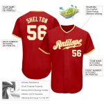 Personalized Red White-Gold Authentic Baseball Jersey Team Custom Name and Number