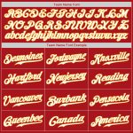 Personalized Red White-Gold Authentic Baseball Jersey Team Custom Name and Number