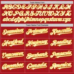 Personalized Red White-Gold Authentic Raglan Sleeves Baseball Jersey Team Custom Name and Number
