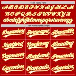 Personalized Red White-Gold Authentic Throwback Baseball Jersey