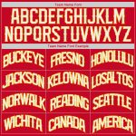 Personalized Red White-Gold Authentic Throwback Basketball Jersey