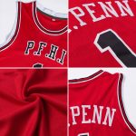 Personalized Red White-Gold Authentic Throwback Basketball Jersey Team Custom Name and Number