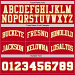 Personalized Red White-Gold Authentic Throwback Basketball Shorts Team Custom Name and Number
