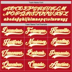 Personalized Red White-Gold Hockey Jersey Team Custom Name and Number
