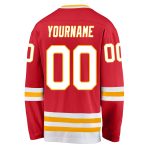 Personalized Red White-Gold Hockey Jersey Team Custom Name and Number