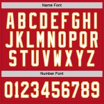 Personalized Red White-Gold Hockey Jersey Team Custom Name and Number
