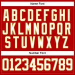 Personalized Red White-Gold Hockey Lace Neck Jersey Team Custom Name and Number