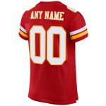 Personalized Red White-Gold Mesh Authentic Football Jersey