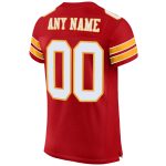 Personalized Red White-Gold Mesh Authentic Football Jersey Team Custom Name and Number