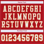 Personalized Red White-Gold Mesh Authentic Football Jersey Team Custom Name and Number